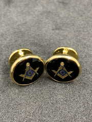 Masonic Freemason Gold G Cufflinks Square Compass Gold Plated G Cufflinks