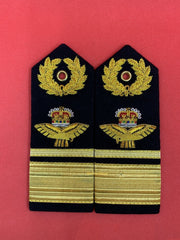 Air Vice-Marshal RAF Regiment Embroidered Gold Bullion Shoulder Epaulettes Rank Insignia
