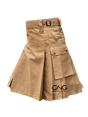 Men's Scottish Khaki Utility kilt Highland Modern Fashion kilt