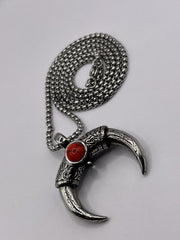 Viking Neck Pendant Double Horn Two Side Necklace Biker And Gothic Pendant