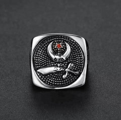 Masonic Shriner Men’s Ring Stainless Steel Shriner Symbol Freemason Square Signet Ring
