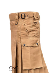Men's Scottish Khaki Utility kilt Highland Modern Fashion kilt
