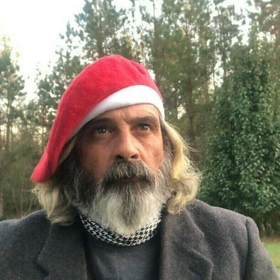 Christmas Red and White Wool Scot Bonnet Tam Hat Scottish Traditional Kilt Beret
