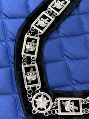 Masonic Regalia Knights Templar Silver Metal Chain Collar on Black Velvet