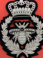 Silver Bullion Hand Embroidered Bullion And Wire Handmade Jacket Patch Badge