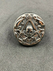 Men’s Masonic Skull Ring Stainless Steel Biker Ring Gothic Skull Head Freemason Jewelry