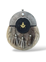 Scottish Gold Badge Kilt Sporran 3 Tassel Antique Sporran  Faux Fur Highland Sporran| Scottish Kilt Accessory