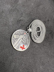 Knights Templar Sword & Shield Pendant Masonic Regalia KT Medallion Necklace Unisex