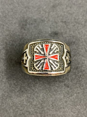 Templar Cross Silver Ring Stainless Steel Knight Templar Masonic Ring Men’s Cross Jewelry