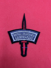 Royal Marine Commando Dagger Badge Embroidered Red Dagger On Black Iron On Patch