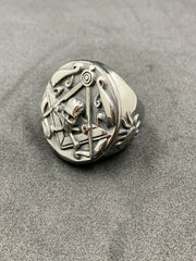 Men’s Masonic Skull Ring Stainless Steel Biker Ring Gothic Skull Head Freemason Jewelry