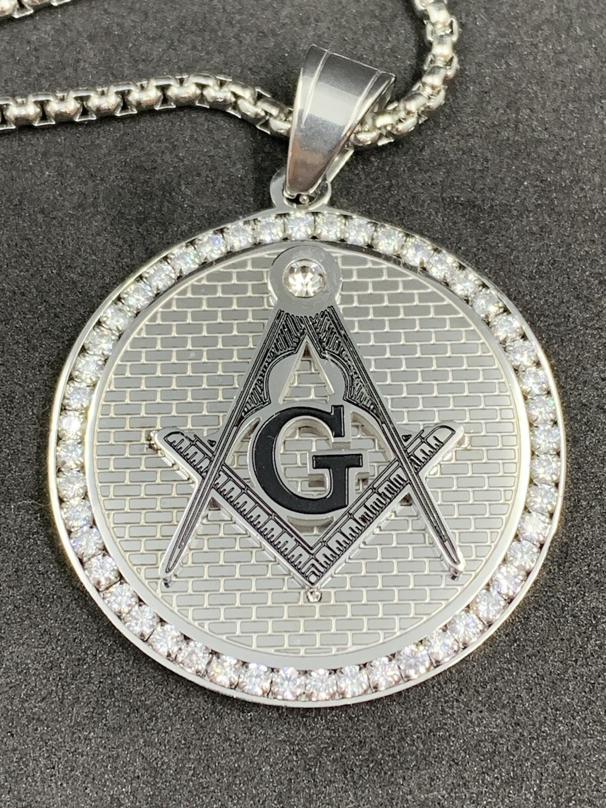 Masonic Square & Compass Silver G Symbol Pendant Freemason Unisex Necklace Charm Masonic Jewelry