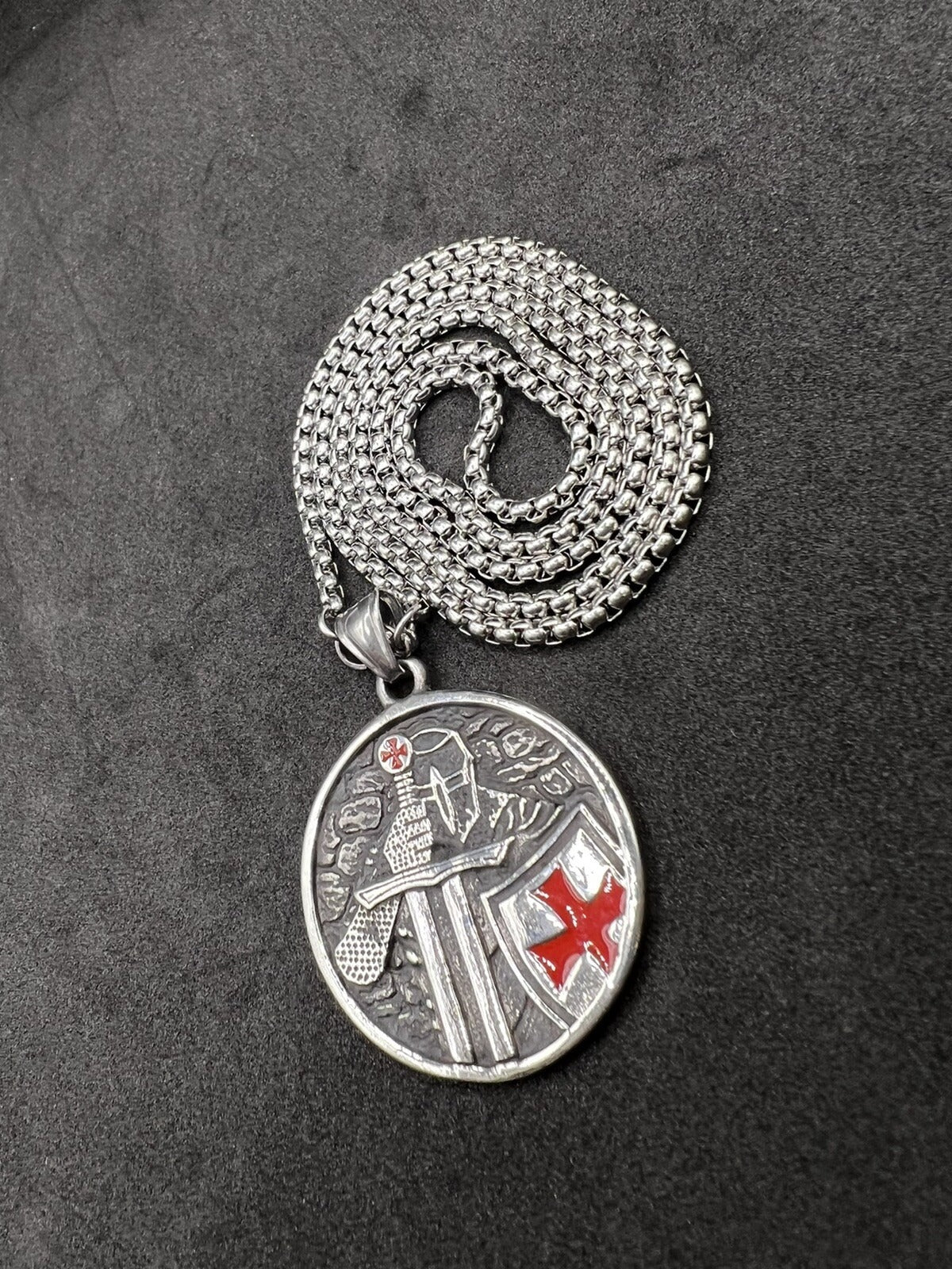 Knights Templar Sword & Shield Pendant Masonic Regalia KT Medallion Necklace Unisex