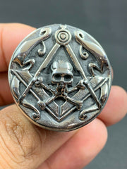 Men’s Masonic Skull Ring Stainless Steel Biker Ring Gothic Skull Head Freemason Jewelry