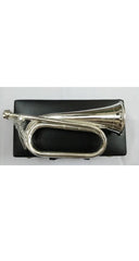 Professional British Army Style Silver Plated Bugle Tuneable Mouthpiece with Carrying Case