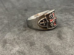 Templar Cross Silver Ring Stainless Steel Knight Templar Masonic Ring Men’s Cross Jewelry