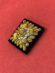 Epaulettes Shoulder Rank Gold Pips Hand Embroidered Bullion Wire Rank Pips Pair