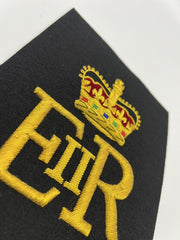 Her Majesty The Queen’s Cypher EIIR Gold On Black Hand Embroidered Cypher Frame
