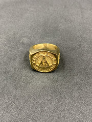 Men's Past Master Degree Masonic Silver Ring York Rite Freemason Ring