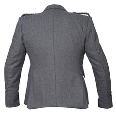 Men's Scottish Grey Argyle Style Wool Jacket 5 Button Vest Jacket