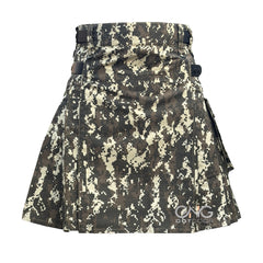 Men's Camo Leatherstrap kilt Cargo Pocket Utility kilt Size 28 to 60" inch