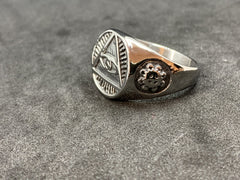Masonic All Seeing Eye Pyramid Ring Freemason Eye of Providence Stainless Steel Men’s Signet Ring