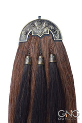 Brown Horse Hair Thistle Sporran Three Black Tassels Bagpiper Kilt Sporran