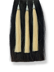 Men's Black Horsehair Kilt Sporran | Silver Thistle Cantle & 3 White Tassels