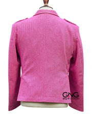Men's Scottish Pink Tweed Argyle Style Jacket with 5 Button Vest Size 34' to 54"