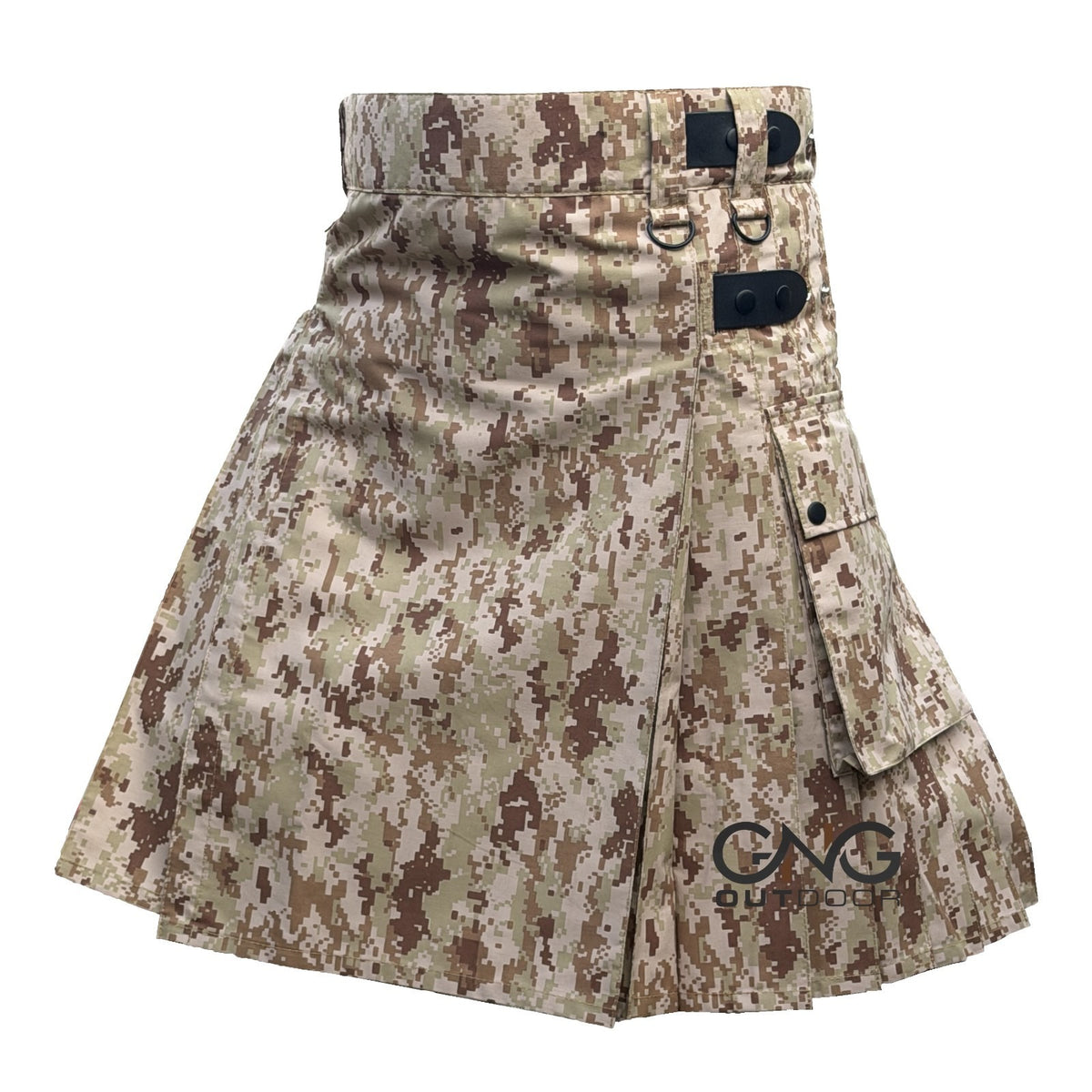 Men Camo Leatherstrap kilt Camouflage Cargo Pocket Kilt Size 28 to 60" inches