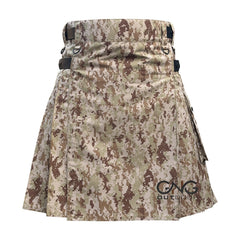 Men Camo Leatherstrap kilt Camouflage Cargo Pocket Kilt Size 28 to 60" inches