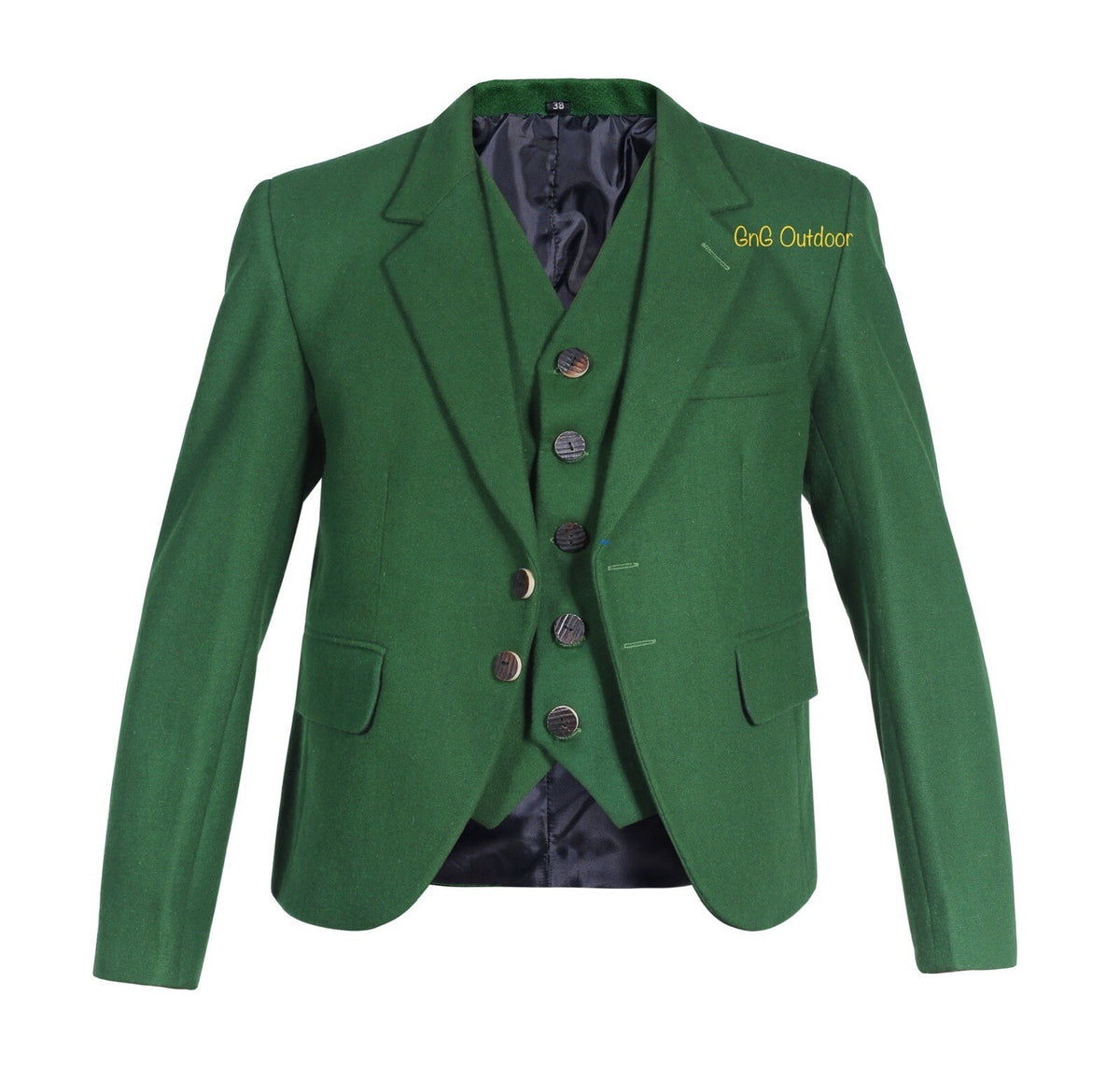 Men's Green Wool Argyle Kilt Jacket & Waistcoat – Traditional Scottish Highland Wedding Suit