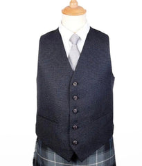 Men's Scottish Charcoal Grey Tweed Argyll Jacket & Waistcoat with Tartan Kilt Wedding Outfit