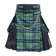 Men Scottish Gothic Kilt Keith Tartan Front Apron Utility Kilt Size 28-62
