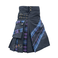 Scottish Gothic Kilt Tartan Pleats Men Highland Utility Kilt Size 28-62