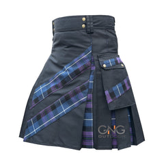 Men Scottish Gothic Kilt Pride of Scotland Tartan Pleats Utility Kilt Size 28-62