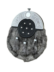 Men's Scottish Chrome Plate Sporran | 3 Tassels | Celtic Design | Kilt Sporran With Chain Belt