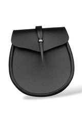 Men’s Scottish Black Leather Day Sporran | Traditional Kilt Sporran with Chain Strap