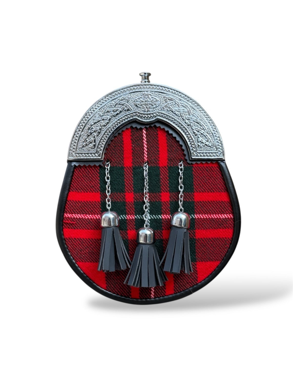 Men's Scottish Tartan Sporran Highland Leather kilt Sporran With Chain Strap