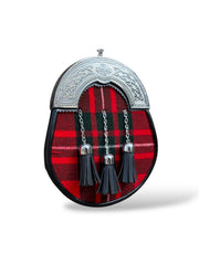 Men's Scottish Tartan Sporran Highland Leather kilt Sporran With Chain Strap