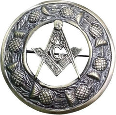 Men's Scottish Masonic Sporran Set | Antique Sporran | Brooch, Buckle, Pin, Belt, Socks & Chain