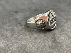 Masonic All Seeing Eye Pyramid Ring Freemason Eye of Providence Stainless Steel Men’s Signet Ring