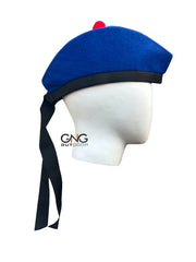 Men's Royal Blue Scottish Glengarry Hat – Wool Piper Bonnet Military Highland Kilt Cap
