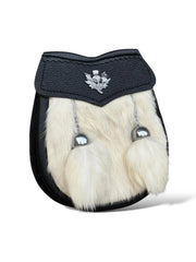 Baby Scottish White Leather Sporran Thistle Badge 2 Tassels Kids Kilt Sporran With Chain Belt