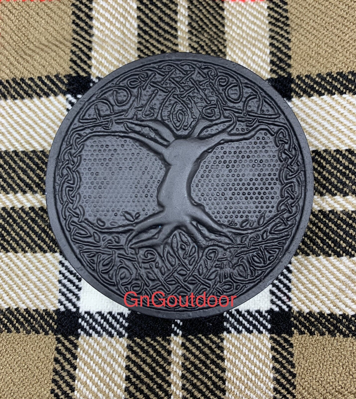 Scottish Kilt Belt Buckle Celtic Tree of Life Circular Black Finish Highland Belt Buckle