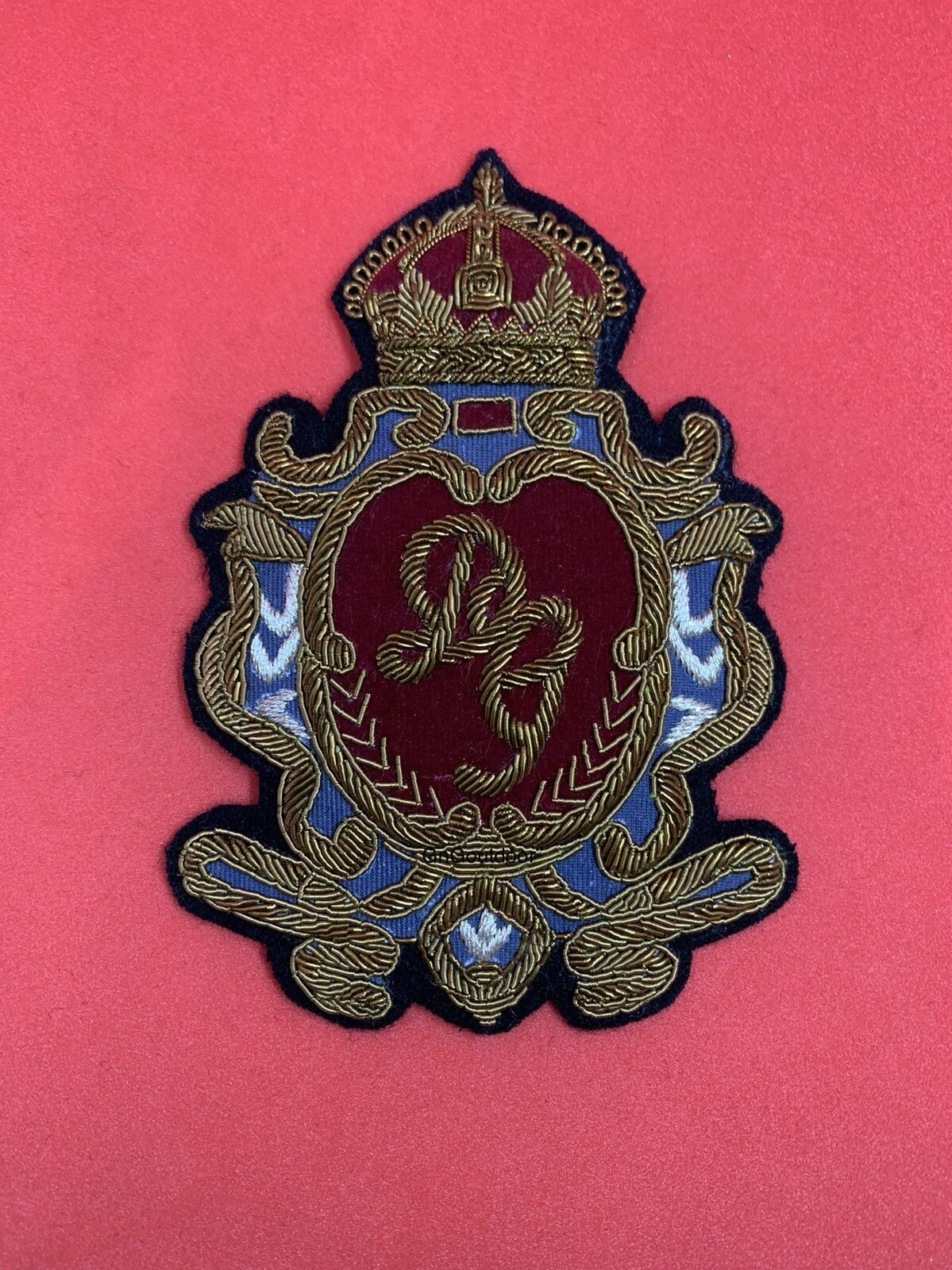 Vintage Hand Embroidered Bullion Wire Blazer Badge Rustic Gold Embroidery Jacket Patch Ornate Crest Insignia