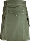Men's Scottish Olive Green Utility kilt Highland Fashion kilt