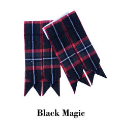 Men's Scottish Black Magic Tartan Kilt Flashes