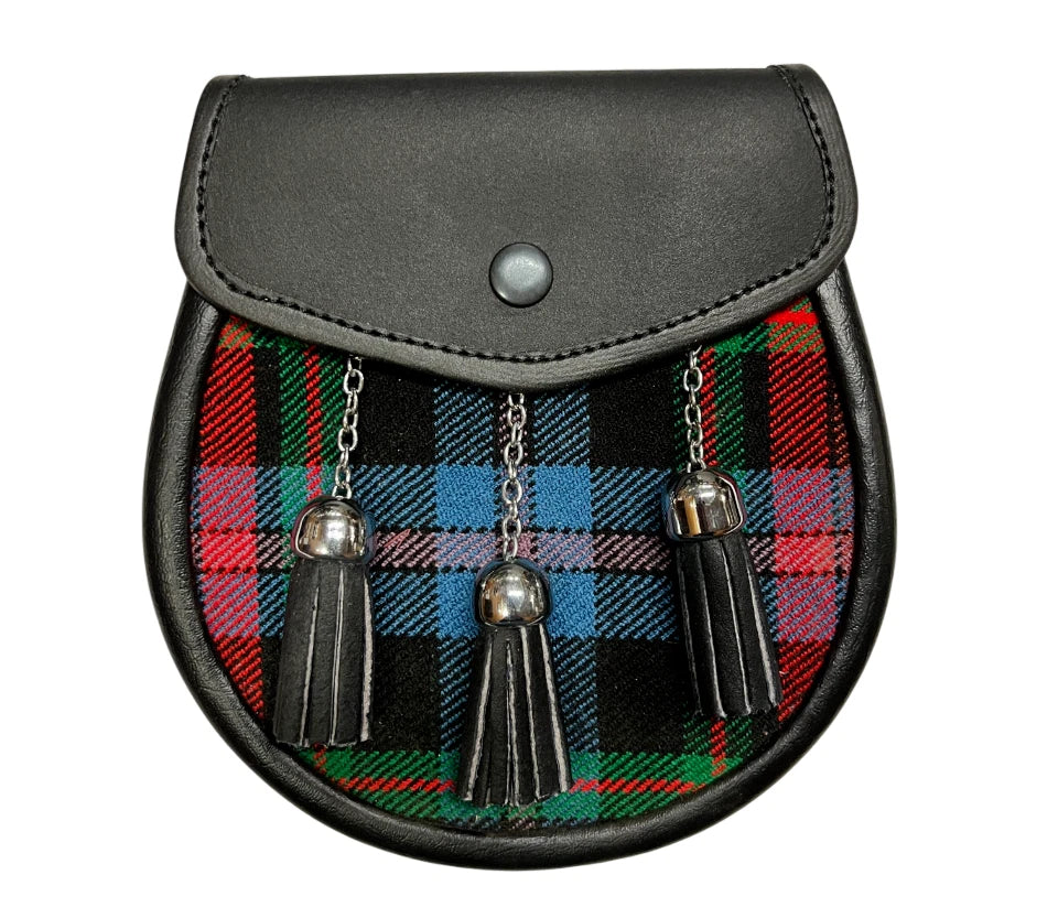 Men's Scottish LGBT Tartan Leather Sporran | With Chain Strap