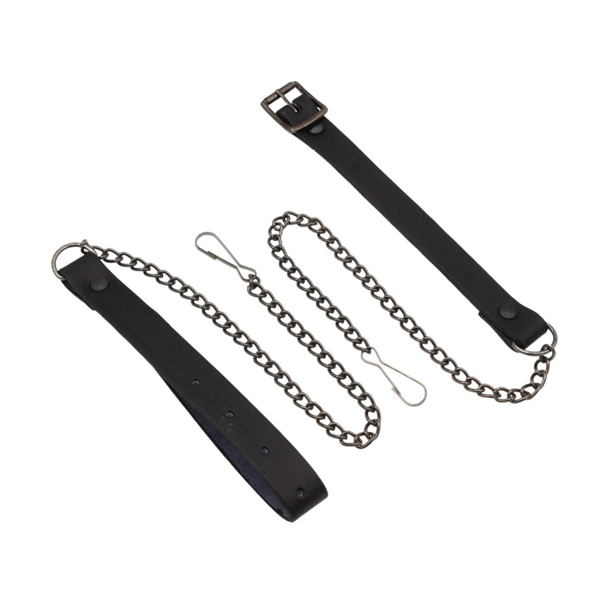 Adjustable Leather Sporran Belt With Metal Antique Chain